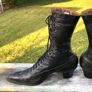 vintage rare Victorian lace boots 6 Cosplay sexy